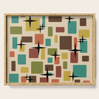 Mid Century Modern Disarrayed Bricks Multicolored Serving Tray Gallery Image 1