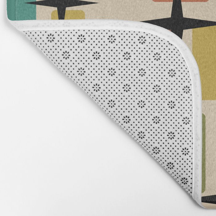 Mid Century Modern Disarrayed Bricks Multicolored Bath Mat Gallery Image 2