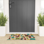 Mid Century Modern Disarrayed Bricks Multicolored Welcome Mat Gallery Image 3