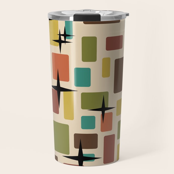 Mid Century Modern Disarrayed Bricks Multicolored Travel Mug Gallery Image 1