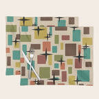 Mid Century Modern Disarrayed Bricks Multicolored Placemat Gallery Image 1