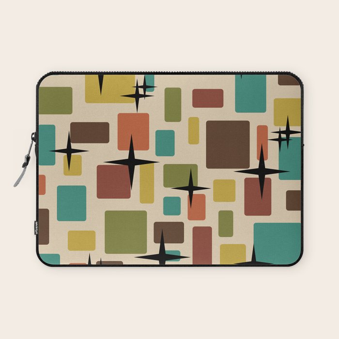 Mid Century Modern Disarrayed Bricks Multicolored Laptop Sleeve Gallery Image 1