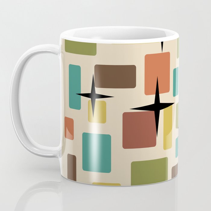 Mid Century Modern Disarrayed Bricks Multicolored Coffee Mug Gallery Image 3