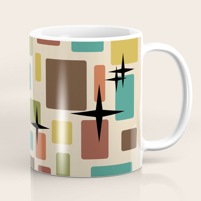 Mid Century Modern Disarrayed Bricks Multicolored Coffee Mug Gallery Image 1