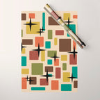 Mid Century Modern Disarrayed Bricks Multicolored Wrapping Paper Gallery Image 1