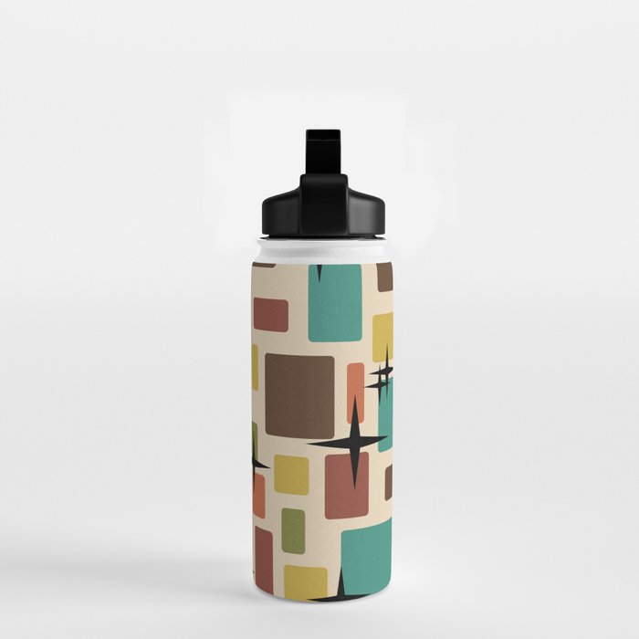 Mid Century Modern Disarrayed Bricks Multicolored Water Bottle Gallery Image 2