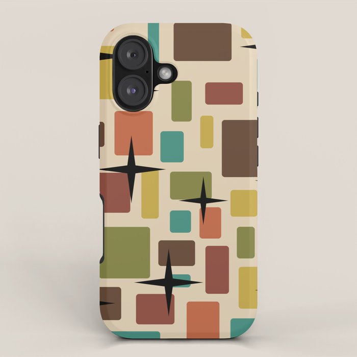 Mid Century Modern Disarrayed Bricks Multicolored iPhone Case Gallery Image 1
