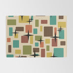 Mid Century Modern Disarrayed Bricks Multicolored Rug Gallery Image 2