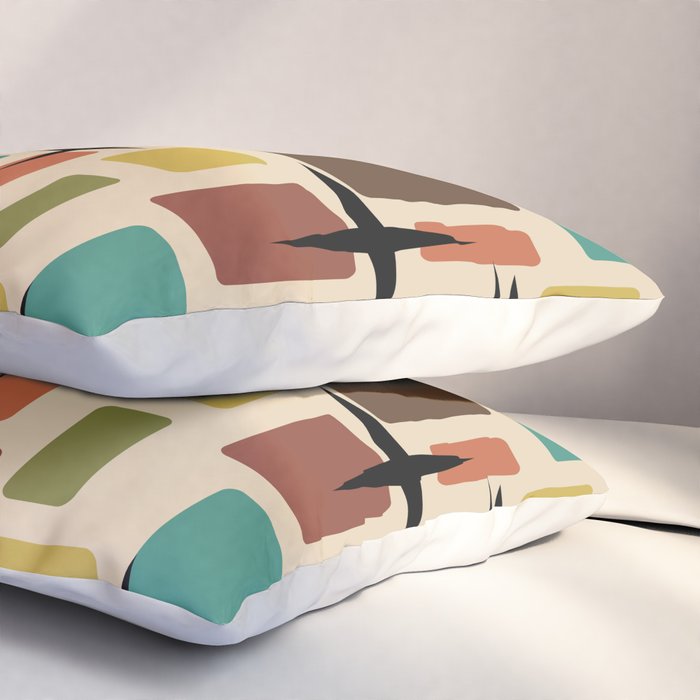 Mid Century Modern Disarrayed Bricks Multicolored Pillow Sham Gallery Image 3