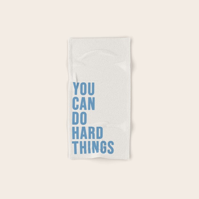 You Can Do Hard Things Cream & Blue Bath Towel Gallery Image 1