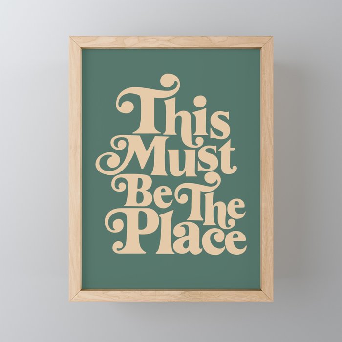 This Must Be The Place - Green & Beige Mini Art Print Gallery Image 1