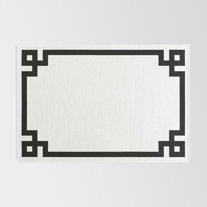 Black Greek Key Border Rug Gallery Image 2