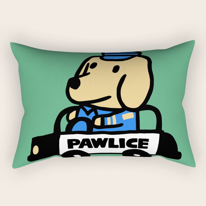 Here comes the dog pawlice Rectangular Pillow Gallery Image 1
