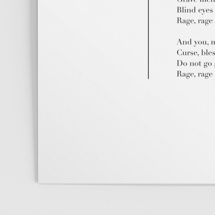 Do not go gentle into that good night by Dylan Thomas Poster Gallery Image 3