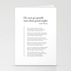 Do not go gentle into that good night by Dylan Thomas Stationery Card Gallery Image 2