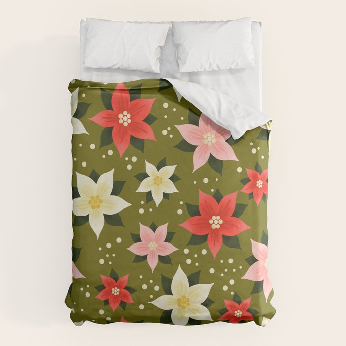 Poinsettia Pattern Duvet Cover Gallery Image 6