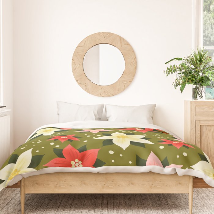 Poinsettia Pattern Duvet Cover Gallery Image 3