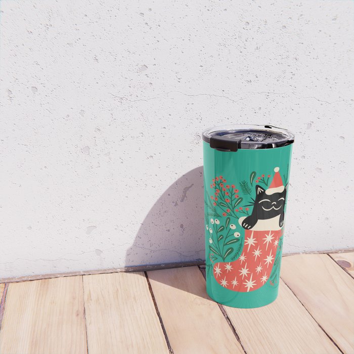 Festive Feline Travel Mug Gallery Image 4
