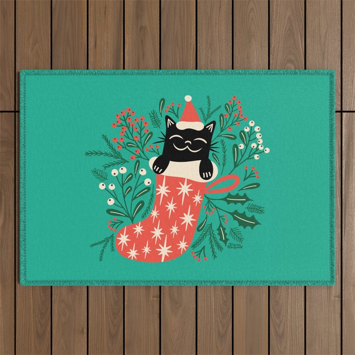 Festive Feline Outdoor Rug Gallery Image 1