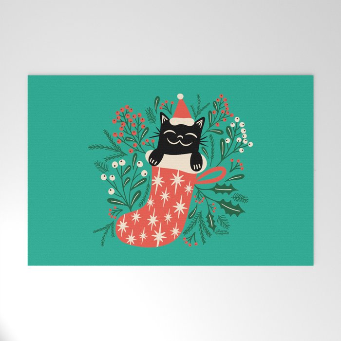 Festive Feline Welcome Mat Gallery Image 1