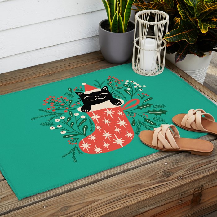 Festive Feline Outdoor Rug Gallery Image 2