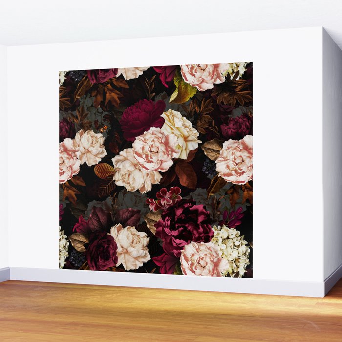 Vintage & Shabby Chic - Midnight Rose and Peony Garden Wall Mural Gallery Image 2