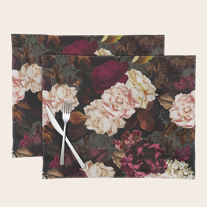 Vintage & Shabby Chic - Midnight Rose and Peony Garden Placemat Gallery Image 1