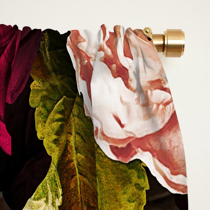 Vintage & Shabby Chic - Midnight Rose and Peony Garden Window Curtain Gallery Image 2