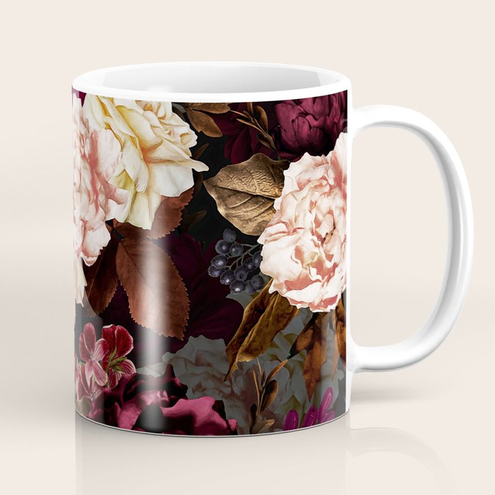 Vintage & Shabby Chic - Midnight Rose and Peony Garden Coffee Mug Gallery Image 1