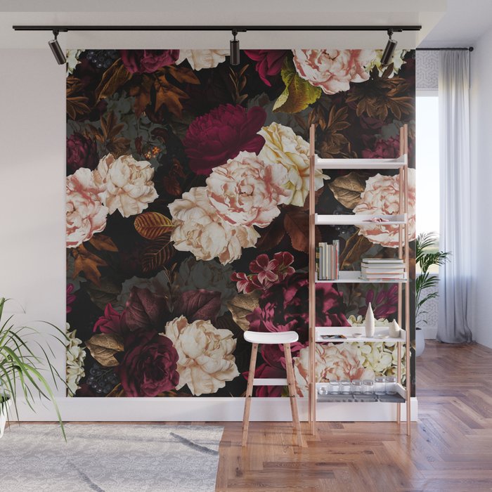 Vintage & Shabby Chic - Midnight Rose and Peony Garden Wall Mural Gallery Image 1