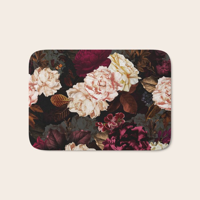 Vintage & Shabby Chic - Midnight Rose and Peony Garden Bath Mat Gallery Image 1
