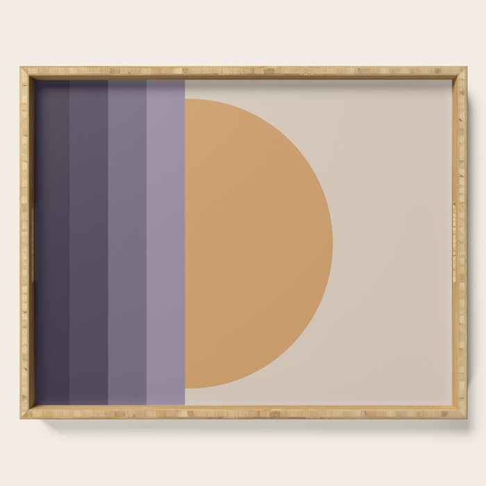 Minimal Retro Sunset Sunrise - Purple Mauve Dusk Serving Tray Gallery Image 1