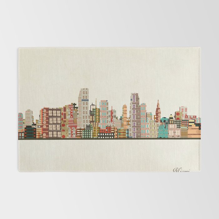 miami florida skyline Rug Gallery Image 2
