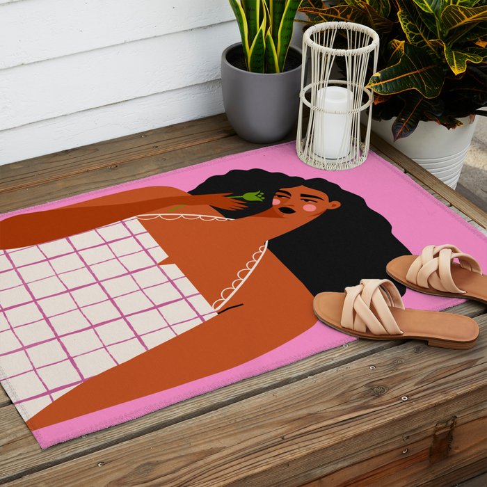 Green Tulip Outdoor Rug Gallery Image 2