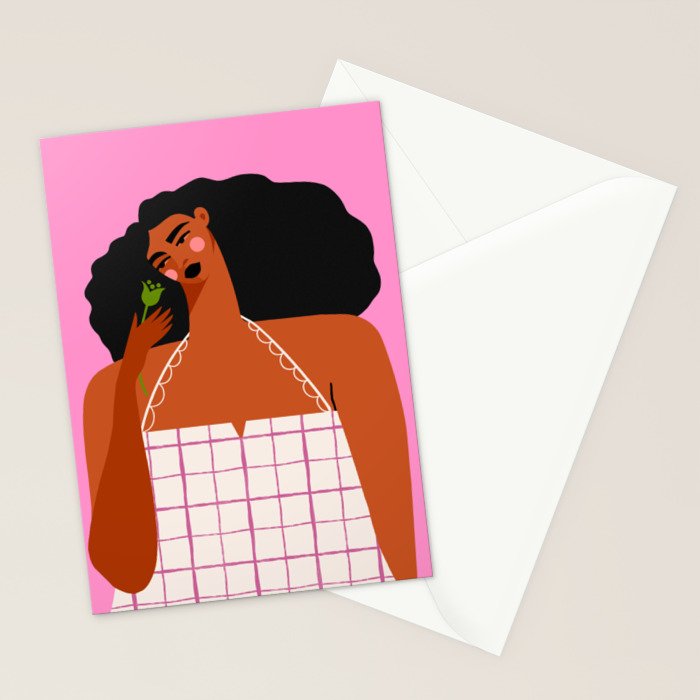 Green Tulip Stationery Card Gallery Image 2