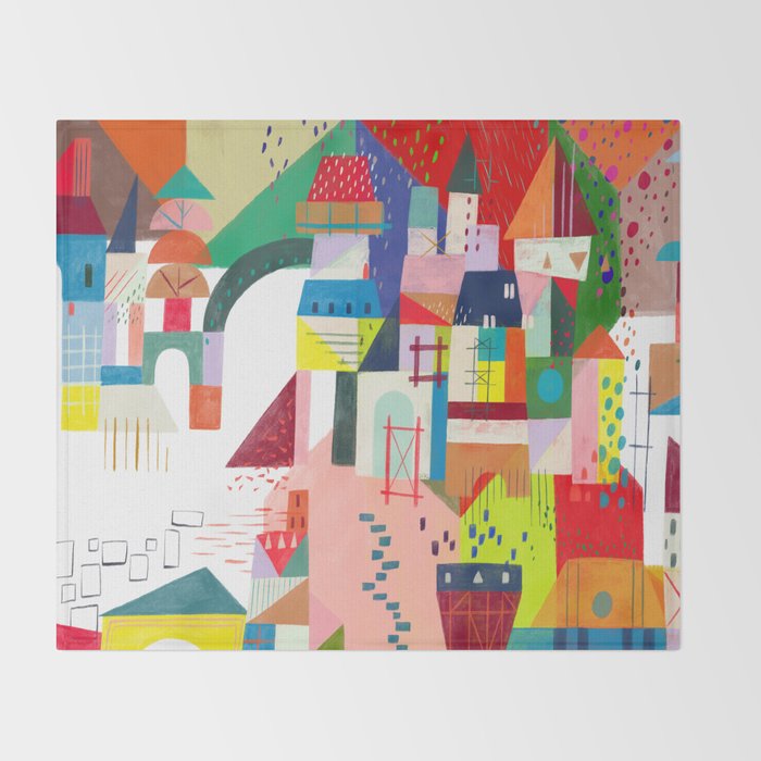 Blocks Castle Throw Blanket Gallery Image 2