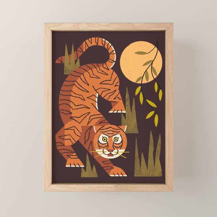 Tiger Moon Mini Art Print Gallery Image 1