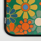 Retro Garden Flowers Groovy Green 60s 70s Floral Pattern Laptop Sleeve Gallery Image 3