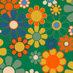 Retro Garden Flowers Groovy Green 60s 70s Floral Pattern Coffee Mug Gallery Image 2