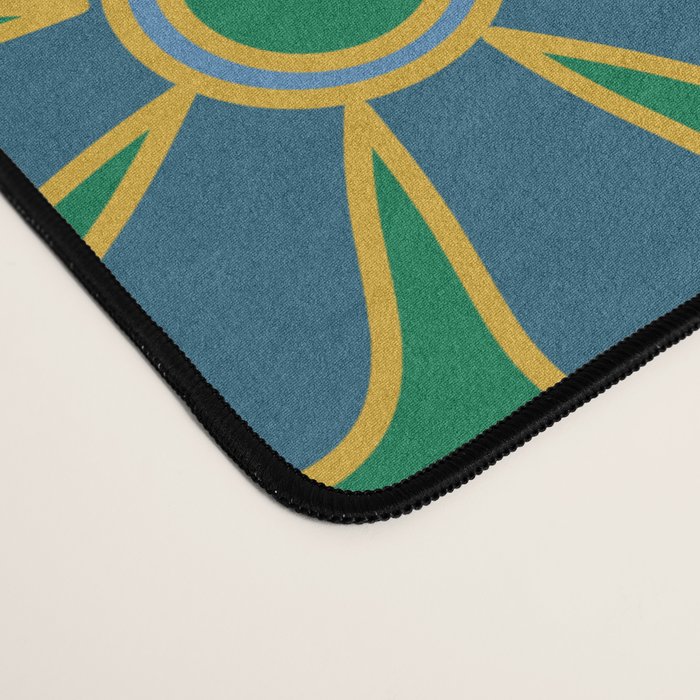 Retro Garden Flowers Groovy Green 60s 70s Floral Pattern Desk Mat Gallery Image 4