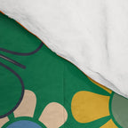 Retro Garden Flowers Groovy Green 60s 70s Floral Pattern Comforter Gallery Image 4