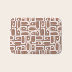Mid Century Modern Piquet Abstract Multi Geometric Pattern in Mocha Brown Bath Mat Gallery Image 1