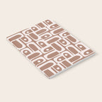 Mid Century Modern Piquet Abstract Multi Geometric Pattern in Mocha Brown Notebook Gallery Image 2