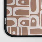 Mid Century Modern Piquet Abstract Multi Geometric Pattern in Mocha Brown Laptop Sleeve Gallery Image 3