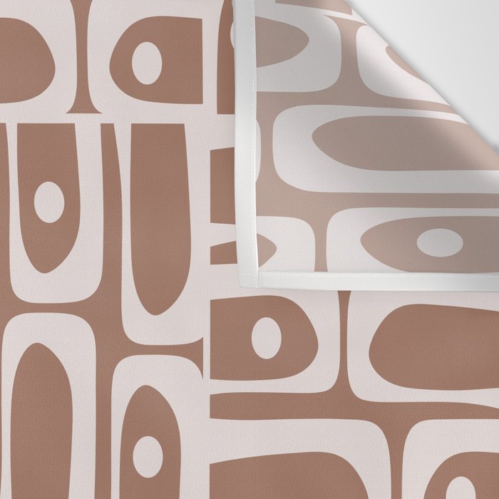 Mid Century Modern Piquet Abstract Multi Geometric Pattern in Mocha Brown Wall Tapestry Gallery Image 3