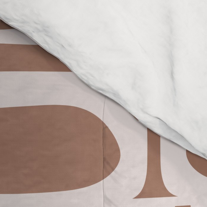 Mid Century Modern Piquet Abstract Multi Geometric Pattern in Mocha Brown Comforter Gallery Image 4
