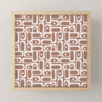 Mid Century Modern Piquet Abstract Multi Geometric Pattern in Mocha Brown Mini Art Print Gallery Image 1