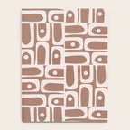 Mid Century Modern Piquet Abstract Multi Geometric Pattern in Mocha Brown Notebook Gallery Image 4