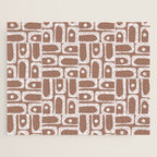 Mid Century Modern Piquet Abstract Multi Geometric Pattern in Mocha Brown Jigsaw Puzzle Gallery Image 1