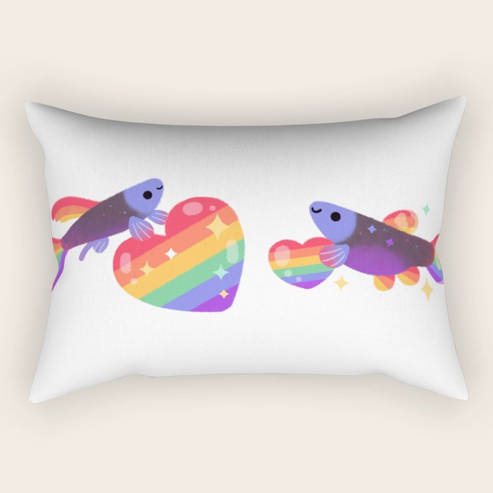 Rainbow guppy 7 Rectangular Pillow Gallery Image 1